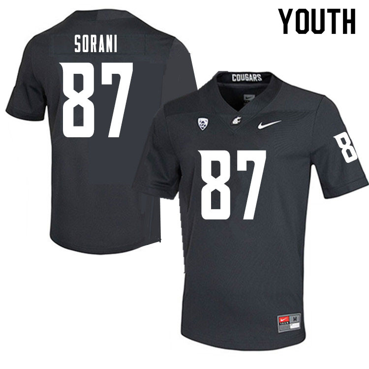 Youth #87 Zion Sorani Washington State Cougars College Football Jerseys Sale-Charcoal